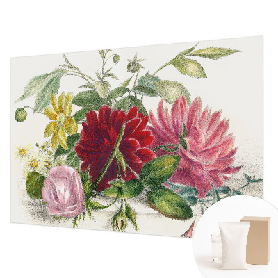 Fotobehang voor de woonkamer met een bloemenboeket als motief