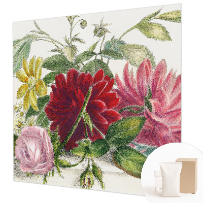 Fotobehang voor de woonkamer met een bloemenboeket als motief