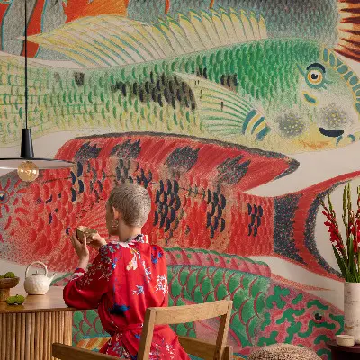 Sfeervol fotobehang met exotische vissen