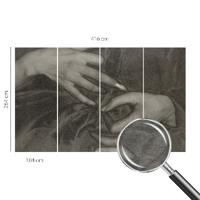 Fotobehang vliesbehang Handenmateriaal