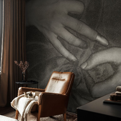 Fotobehang vliesbehang Handenmateriaal