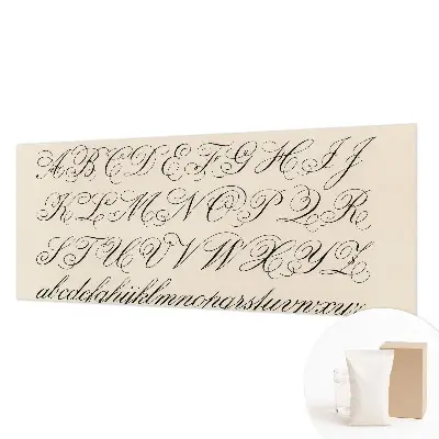 Vliesbehang fotobehang woonkamer met kalligrafisch schrift als decoratief motief