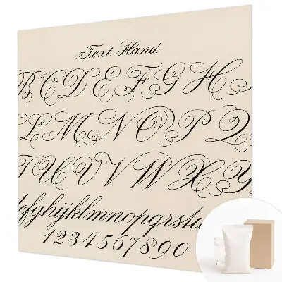 Vliesbehang fotobehang woonkamer met kalligrafisch schrift als decoratief motief