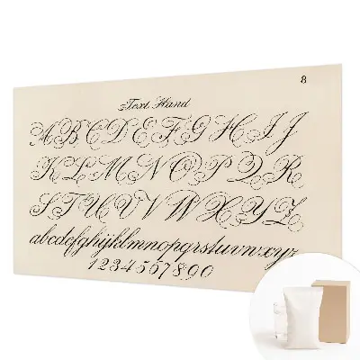 Vliesbehang fotobehang woonkamer met kalligrafisch schrift als decoratief motief
