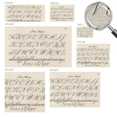 Vliesbehang fotobehang woonkamer met kalligrafisch schrift als decoratief motief