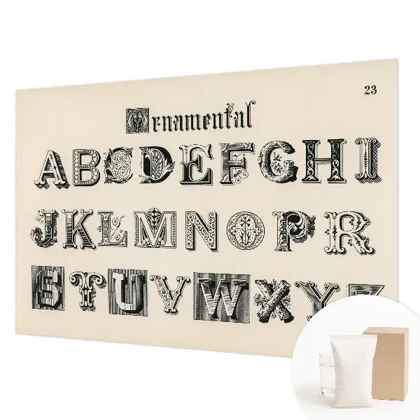 Muurbehang met decoratieve letters