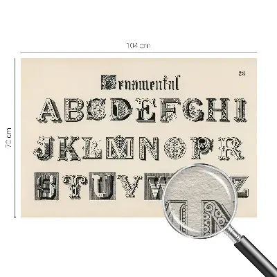 Muurbehang met decoratieve letters