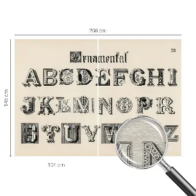 Muurbehang met decoratieve letters
