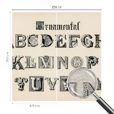 Muurbehang met decoratieve letters