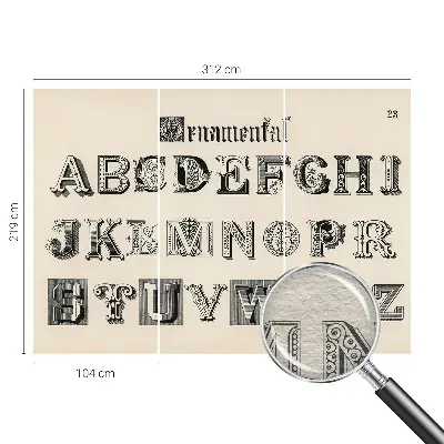 Muurbehang met decoratieve letters