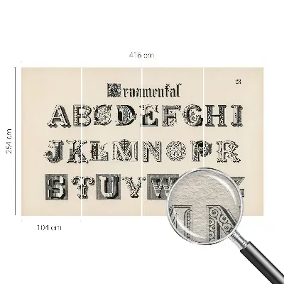 Muurbehang met decoratieve letters