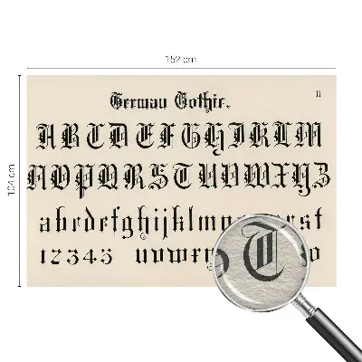 Behang met print met een print van gotische letters