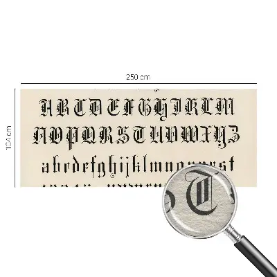Behang met print met een print van gotische letters