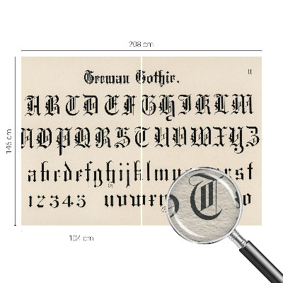 Behang met print Gotische letters