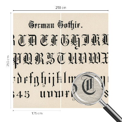 Behang met print Gotische letters