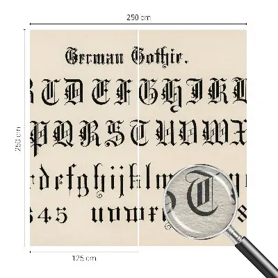 Behang met print met een print van gotische letters