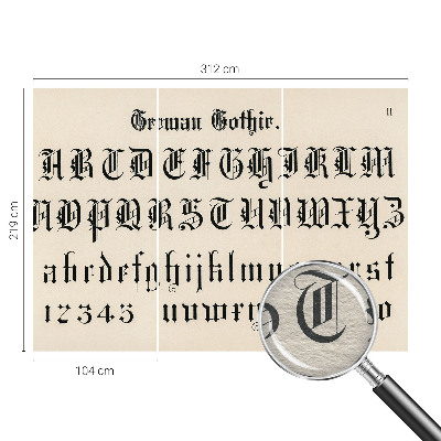 Behang met print Gotische letters