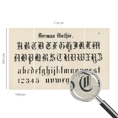 Behang met print met een print van gotische letters