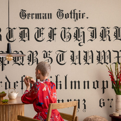 Behang met print Gotische letters