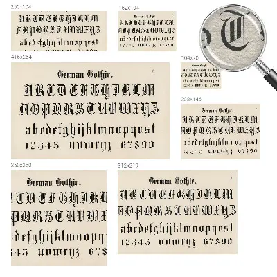 Behang met print met een print van gotische letters