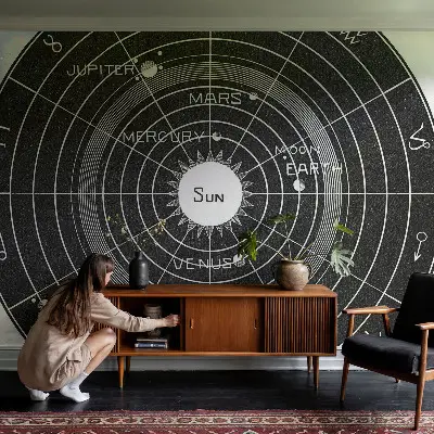 Fotobehang naadloos met een kosmisch diagram