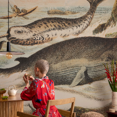 Fotobehang woonkamer met het motief 'Zeereuzen' voor in de woonkamer