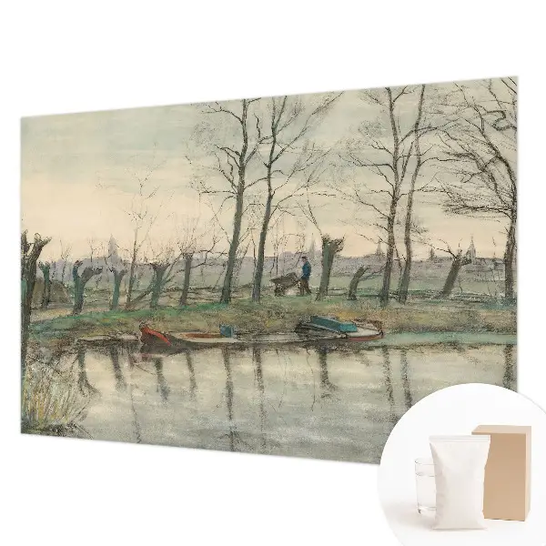 Fotobehang voor slaapkamer met een winterlandschap