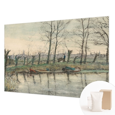 Fotobehang voor slaapkamer met een winterlandschap