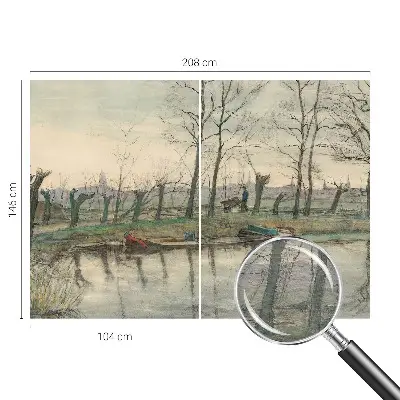 Fotobehang voor slaapkamer met een winterlandschap
