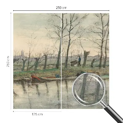 Fotobehang voor slaapkamer met een winterlandschap