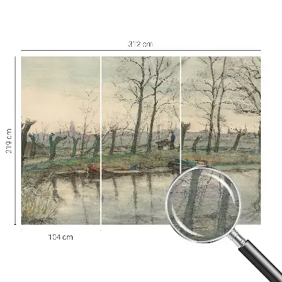 Fotobehang voor slaapkamer met een winterlandschap