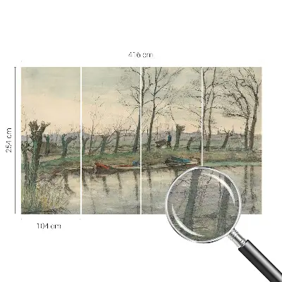 Fotobehang voor slaapkamer met een winterlandschap