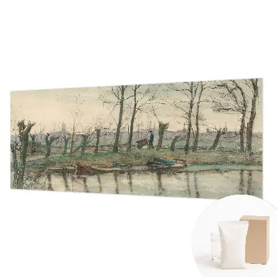 Fotobehang voor slaapkamer met een winterlandschap
