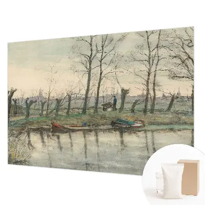 Fotobehang voor slaapkamer met een winterlandschap
