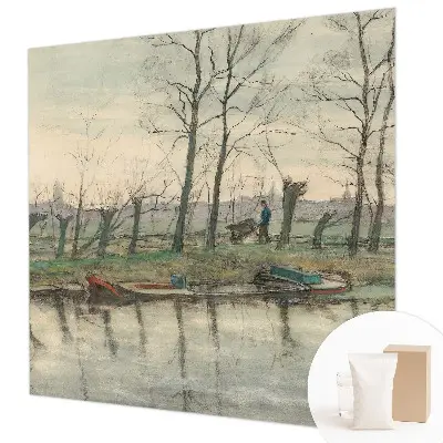 Fotobehang voor slaapkamer met een winterlandschap