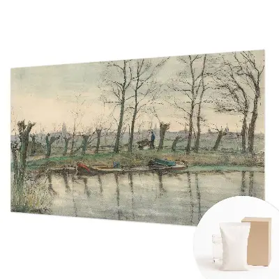 Fotobehang voor slaapkamer met een winterlandschap