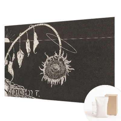 Fotobehang voor de woonkamer met nostalgische zonnebloemen als motief