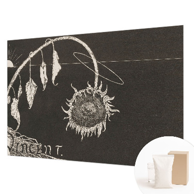 Fotobehang voor de woonkamer Nostalgische zonnebloem