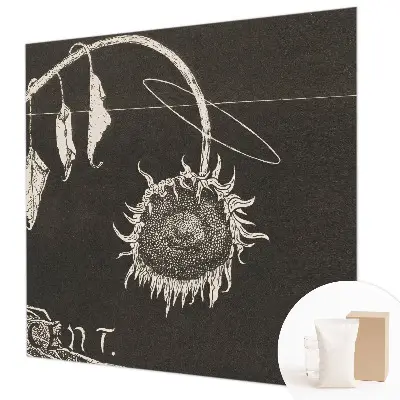 Fotobehang voor de woonkamer met nostalgische zonnebloemen als motief