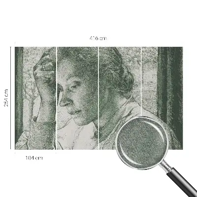 Fotobehang voor de slaapkamer met de afbeelding van een reflecterende vrouw