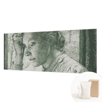 Fotobehang voor de slaapkamer met de afbeelding van een reflecterende vrouw