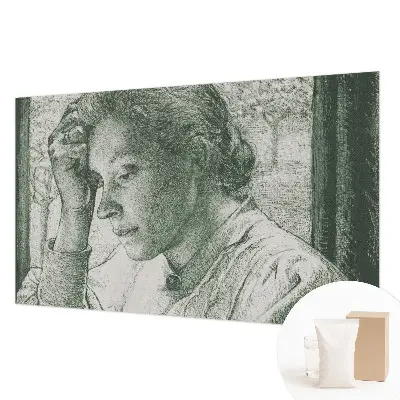 Fotobehang voor de slaapkamer met de afbeelding van een reflecterende vrouw