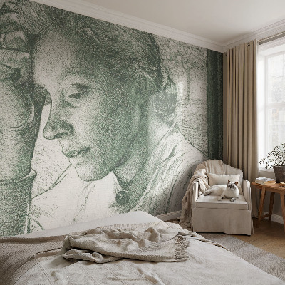 Fotobehang voor de slaapkamer Reflecterende vrouw