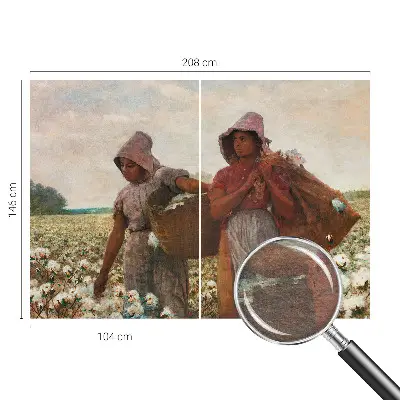 Modern fotobehang voor de woonkamer met het ontwerp 'Werken in het veld' als muurbekleding