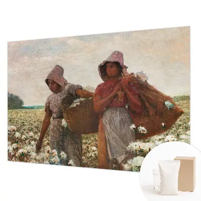 Modern fotobehang voor de woonkamer met het ontwerp 'Werken in het veld' als muurbekleding