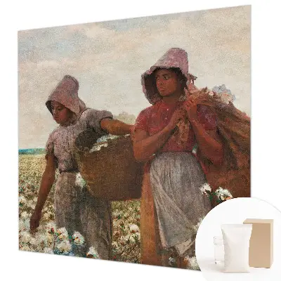Modern fotobehang voor de woonkamer met het ontwerp 'Werken in het veld' als muurbekleding