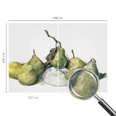 Groot fotobehang met aquarelperen