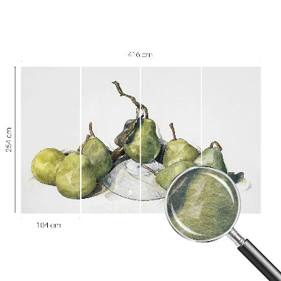 Groot fotobehang met aquarelperen