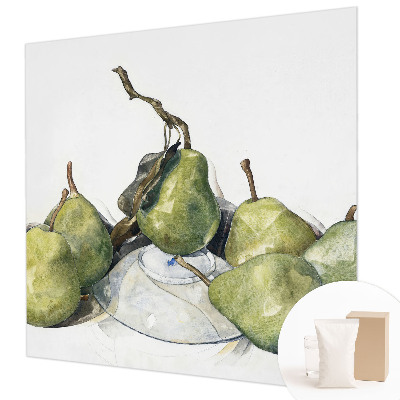 Groot fotobehang met aquarelperen