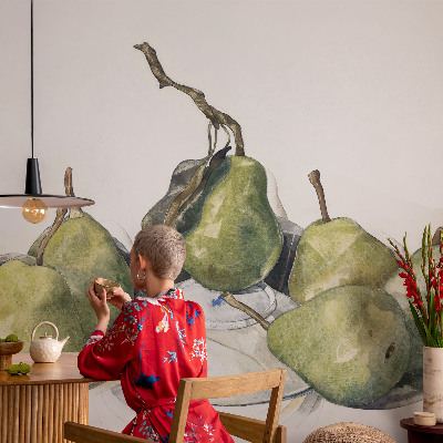 Groot fotobehang Aquarel peren